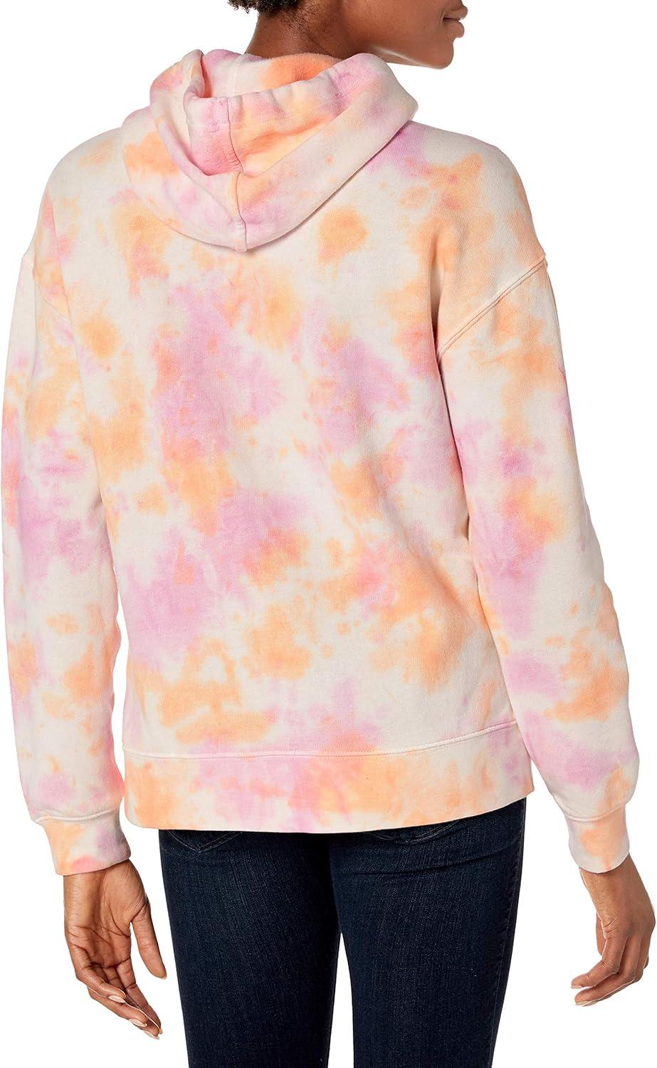 imageChaps Womens French Terry Fleece Pullover Drawstring HoodieOrange Multi Sp 21