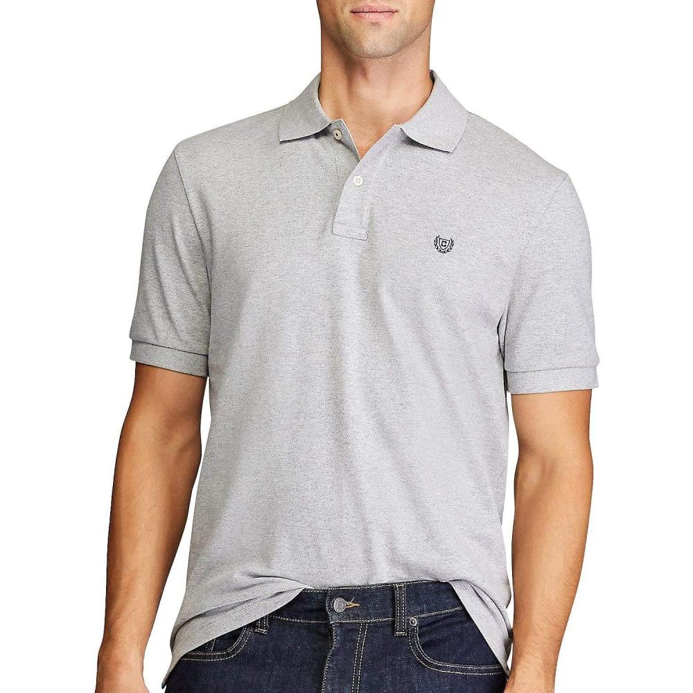 imageChaps Mens Classic Fit Cotton Mesh Everyday Polo ShirtLight Grey