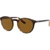 imageChaps Mens CP5002 Round Sunglasses Shiny Dark HavanaBrown Polarized 50 mm