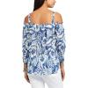 imageChaps Womens Tropical OffThe Shoulder Top Small Blue White Tropical