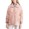 imageChaps Womens Half Snap Holiday Fleece Pullover Jacket Pink Multi L