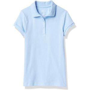 imageChaps Girls School Uniform Short Sleeve Interlock PoloLight Blue