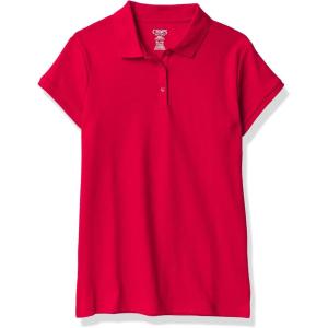 imageChaps Girls School Uniform Short Sleeve Interlock PoloRed