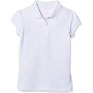 imageChaps Girls School Uniform Short Sleeve Interlock PoloWhite