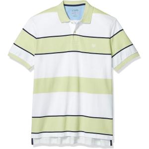 imageChaps Mens Classic Fit Cotton Mesh Everyday Polo ShirtGreen Stripe