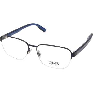 imageChaps Mens Cp2090 Rectangular Prescription Eyewear FramesSemishiny Navy BlueDemo Lens