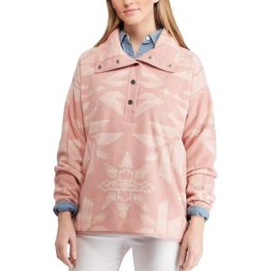 imageChaps Womens Half Snap Holiday Fleece Pullover Jacket Pink Multi L