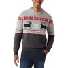 imageChaps Mens Crewneck Family Holiday Christmas Sweater US Alpha Medium Regular Regular Gray