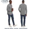 imageChaps Mens Classic Fit Long Sleeve Button Down Stretch Poplin Casual ShirtAmerican Black