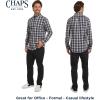 imageChaps Mens Classic Fit Long Sleeve Button Down Stretch Poplin Casual ShirtAsphalt