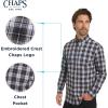 imageChaps Mens Classic Fit Long Sleeve Button Down Stretch Poplin Casual ShirtAsphalt