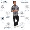 imageChaps Mens Classic Fit Long Sleeve Button Down Stretch Poplin Casual ShirtAsphalt