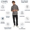 imageChaps Mens Classic Fit Long Sleeve Button Down Stretch Poplin Casual ShirtChestnut