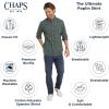 imageChaps Mens Classic Fit Long Sleeve Button Down Stretch Poplin Casual ShirtEvergreen