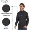 imageChaps Mens Classic Fit Long Sleeve Button Down Stretch Poplin Casual ShirtGraphite