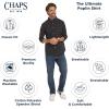 imageChaps Mens Classic Fit Long Sleeve Button Down Stretch Poplin Casual ShirtGraphite