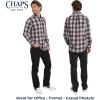 imageChaps Mens Classic Fit Long Sleeve Button Down Stretch Poplin Casual ShirtRhubarb