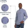 imageChaps Mens Classic Fit Long Sleeve Button Down Stretch Poplin Casual ShirtRoyal Blue