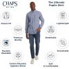 imageChaps Mens Classic Fit Long Sleeve Button Down Stretch Poplin Casual ShirtRoyal Blue