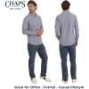 imageChaps Mens Classic Fit Long Sleeve Button Down Stretch Poplin Casual ShirtStellar