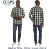 imageChaps Mens Classic Fit Long Sleeve Button Down Stretch Poplin Casual ShirtThyme