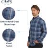 imageChaps Mens Classic Fit Long Sleeve Button Down Stretch Poplin Casual ShirtTwilight