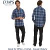 imageChaps Mens Classic Fit Long Sleeve Button Down Stretch Poplin Casual ShirtTwilight
