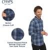 imageChaps Mens Classic Fit Long Sleeve Button Down Stretch Poplin Casual ShirtTwilight
