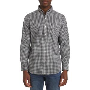 imageChaps Mens Classic Fit Long Sleeve Button Down Stretch Poplin Casual ShirtAmerican Black