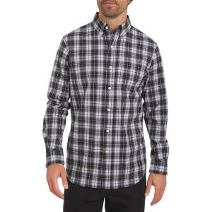 imageChaps Mens Classic Fit Long Sleeve Button Down Stretch Poplin Casual ShirtAsphalt