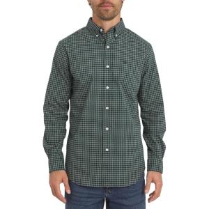 imageChaps Mens Classic Fit Long Sleeve Button Down Stretch Poplin Casual ShirtEvergreen