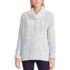 imageChaps Womens Patchwork Cowlneck Sweater CreamBlue Multi XXLarge
