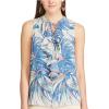 imageChaps Womens Floral Tropical Ruffle Tank Top Multi Medium