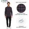 imageChaps Mens Classic Fit Long Sleeve Button Down Stretch Flannel Casual Woven Shirt S2XLBlack Multi