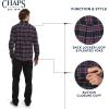 imageChaps Mens Classic Fit Long Sleeve Button Down Stretch Flannel Casual Woven Shirt S2XLBlack Multi