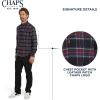 imageChaps Mens Classic Fit Long Sleeve Button Down Stretch Flannel Casual Woven Shirt S2XLBlack Multi