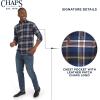 imageChaps Mens Classic Fit Long Sleeve Button Down Stretch Flannel Casual Woven Shirt S2XLBlue Multi