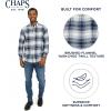 imageChaps Mens Classic Fit Long Sleeve Button Down Stretch Flannel Casual Woven Shirt S2XLBlueberry
