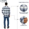 imageChaps Mens Classic Fit Long Sleeve Button Down Stretch Flannel Casual Woven Shirt S2XLBlueberry