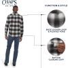 imageChaps Mens Classic Fit Long Sleeve Button Down Stretch Flannel Casual Woven Shirt S2XLCharcoal