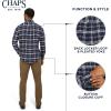 imageChaps Mens Classic Fit Long Sleeve Button Down Stretch Flannel Casual Woven Shirt S2XLNewport Navy