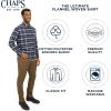 imageChaps Mens Classic Fit Long Sleeve Button Down Stretch Flannel Casual Woven Shirt S2XLNewport Navy