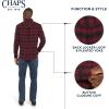 imageChaps Mens Classic Fit Long Sleeve Button Down Stretch Flannel Casual Woven Shirt S2XLPomegranate
