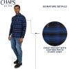 imageChaps Mens Classic Fit Long Sleeve Button Down Stretch Flannel Casual Woven Shirt S2XLRoyal Blue