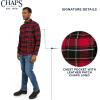 imageChaps Mens Classic Fit Long Sleeve Button Down Stretch Flannel Casual Woven Shirt S2XLScarlet