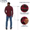 imageChaps Mens Classic Fit Long Sleeve Button Down Stretch Flannel Casual Woven Shirt S2XLScarlet