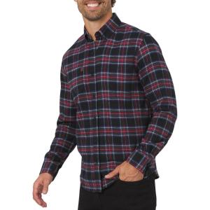 imageChaps Mens Classic Fit Long Sleeve Button Down Stretch Flannel Casual Woven Shirt S2XLBlack Multi
