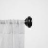 imageChaps Home Round Cap  Diameter Window Curtain Rod and Finial Set Black Adjustable 66quot120quotBlack