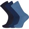 imageChaps Mens Rib Solid Color Cotton and Breathable Mesh Crew Socks 16 Pair PacksWashed Blue 3 Pair