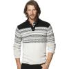 imageChaps by Ralph Lauren Mens 3 Button Mockneck Fairisle Sweater Oatmeal Twist Small